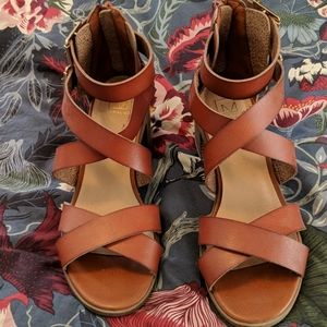Material Girl brown sandals
